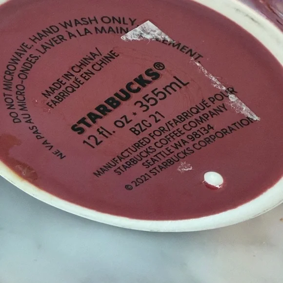 Starbucks Holiday 2021 Ceramic Tumbler 12oz Red Stripe (Set of 2) - Picture 2 of 3